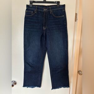 Carmar Dark Blue Frayed Hem Cropped Jeans